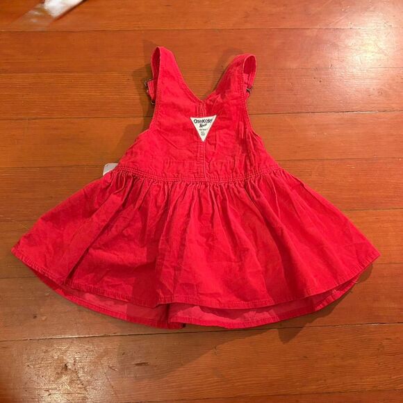 Oshkosh Baby Bgosh Red Corduroy Overall Dress NWT Size 18M - Picture 2 of 3
